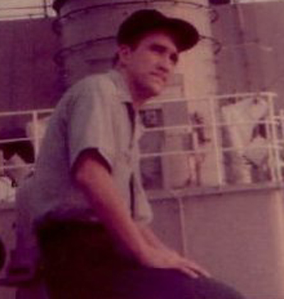 Mike O'Campo aboard the OK City in 1969